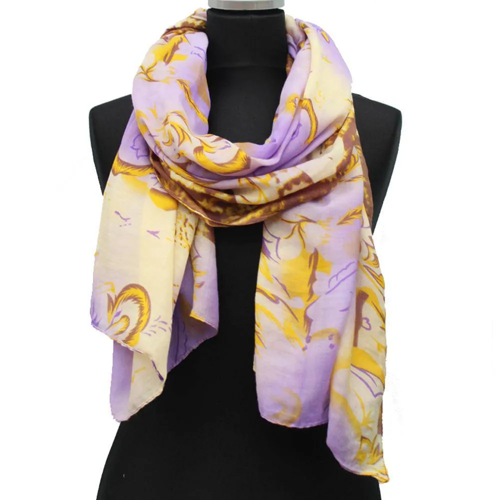 Abstract Print Scarf - Lavender Combo