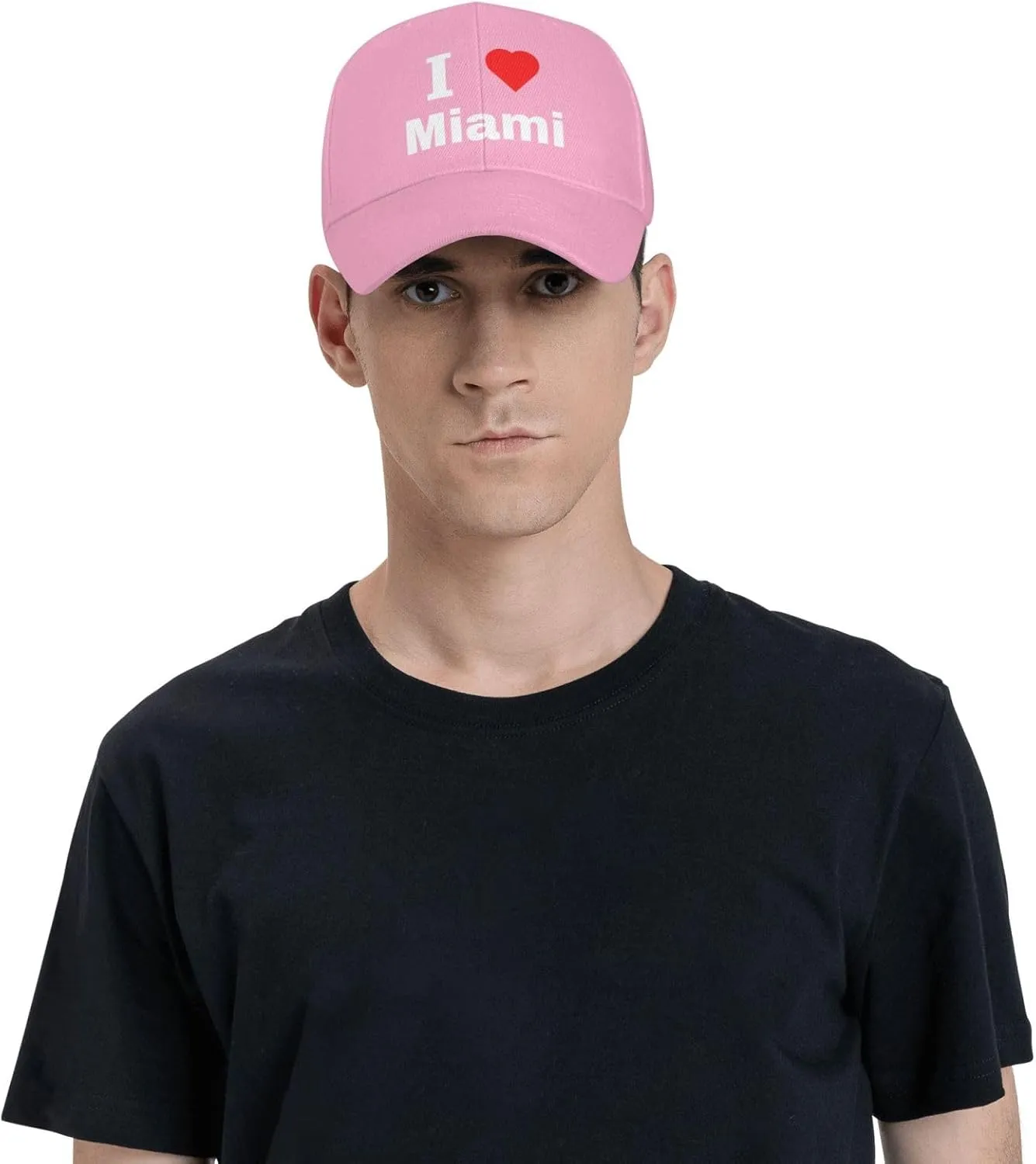 Adjustable I Love Miami Baseball Cap for Men Women Classic Solid Color Trucker Hats