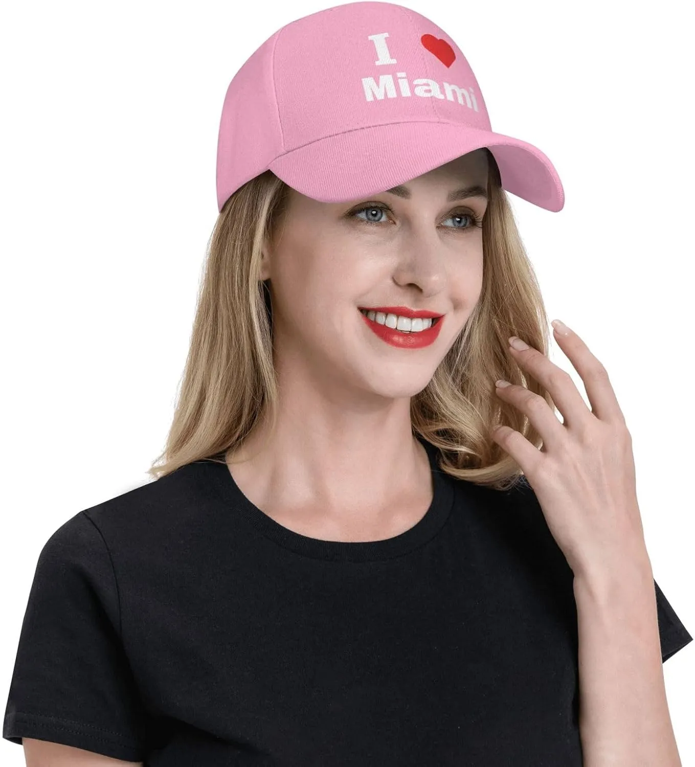 Adjustable I Love Miami Baseball Cap for Men Women Classic Solid Color Trucker Hats