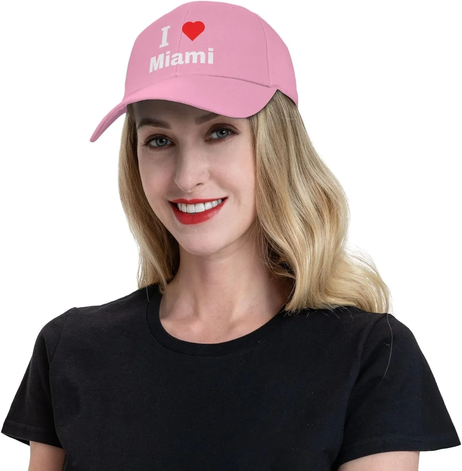 Adjustable I Love Miami Baseball Cap for Men Women Classic Solid Color Trucker Hats