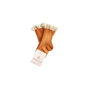 Ankle Lace Socks - Chestnut