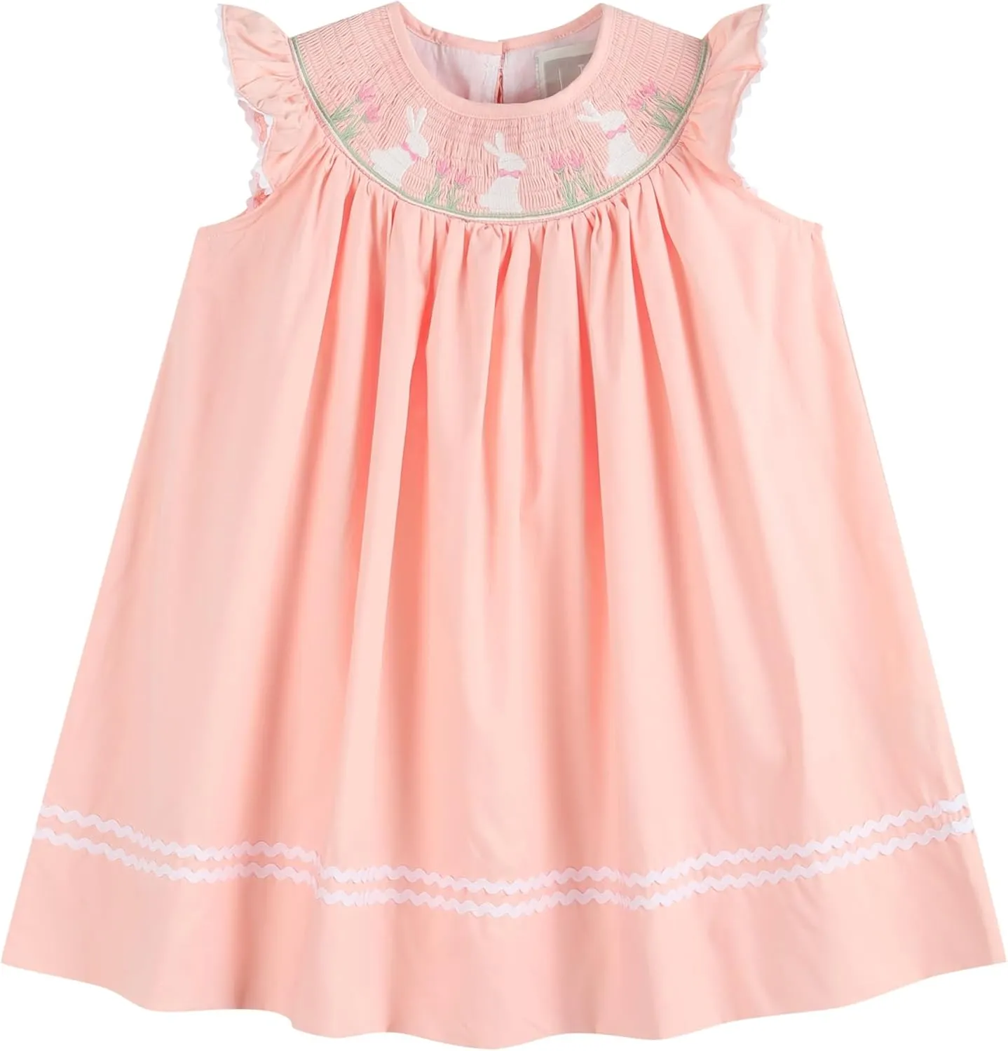 Baby and Girls Smocked Easter Bunny Bishop Dress