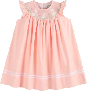 Baby and Girls Smocked Easter Bunny Bishop Dress