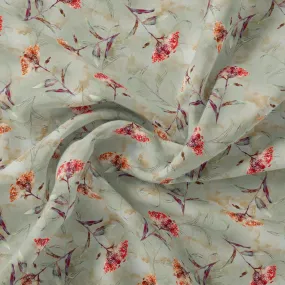 Beautiful Botanical Ixora Flower Digital Printed Fabric