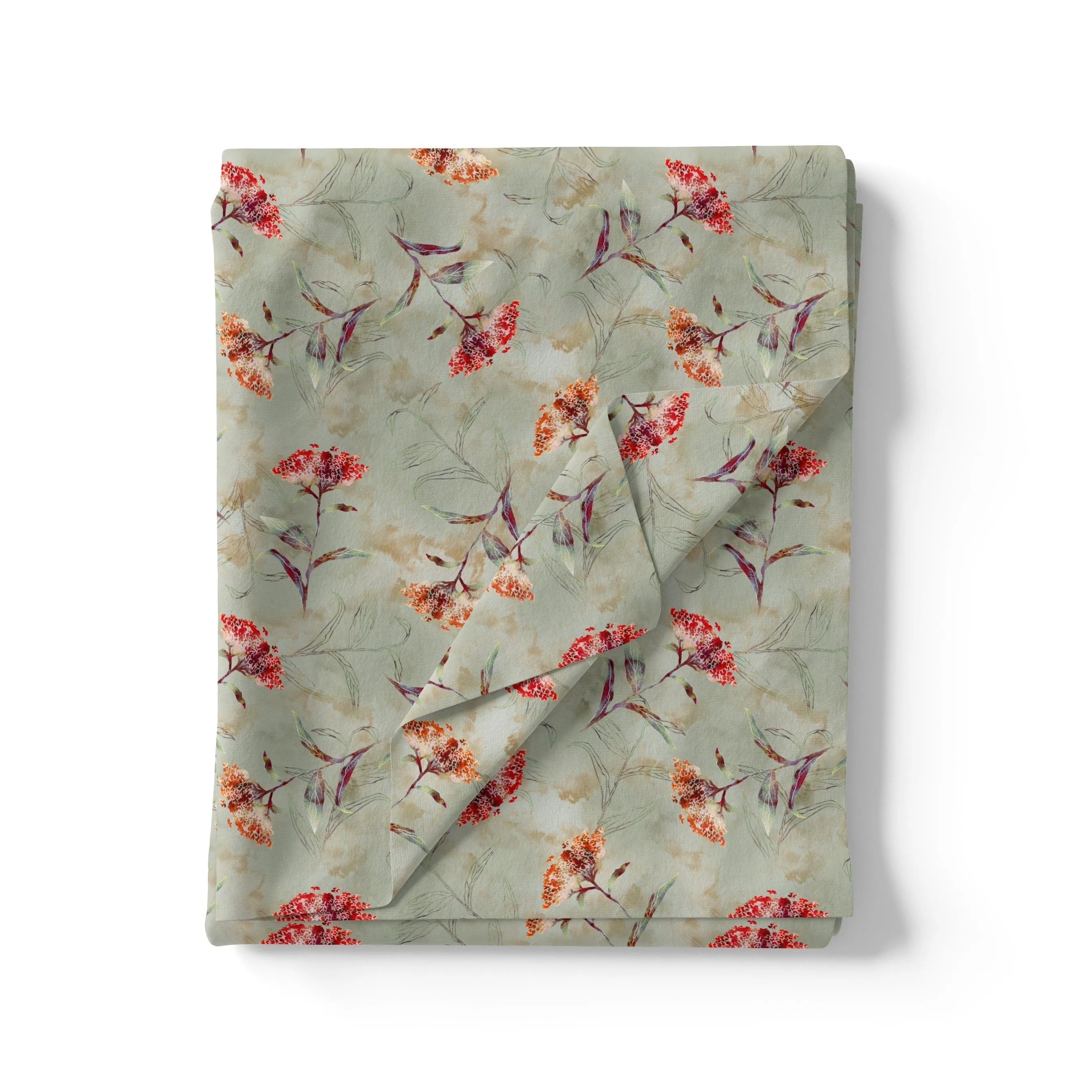 Beautiful Botanical Ixora Flower Digital Printed Fabric