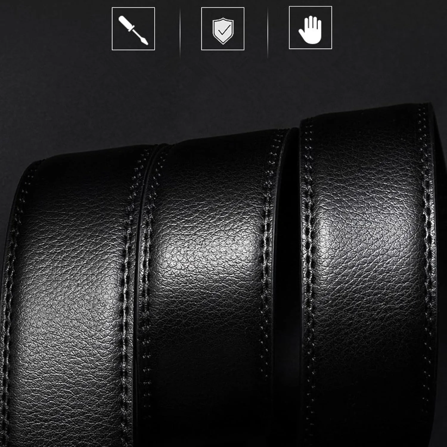 Belt for Men Mens Genuine Leather Dress Automatic Buckle