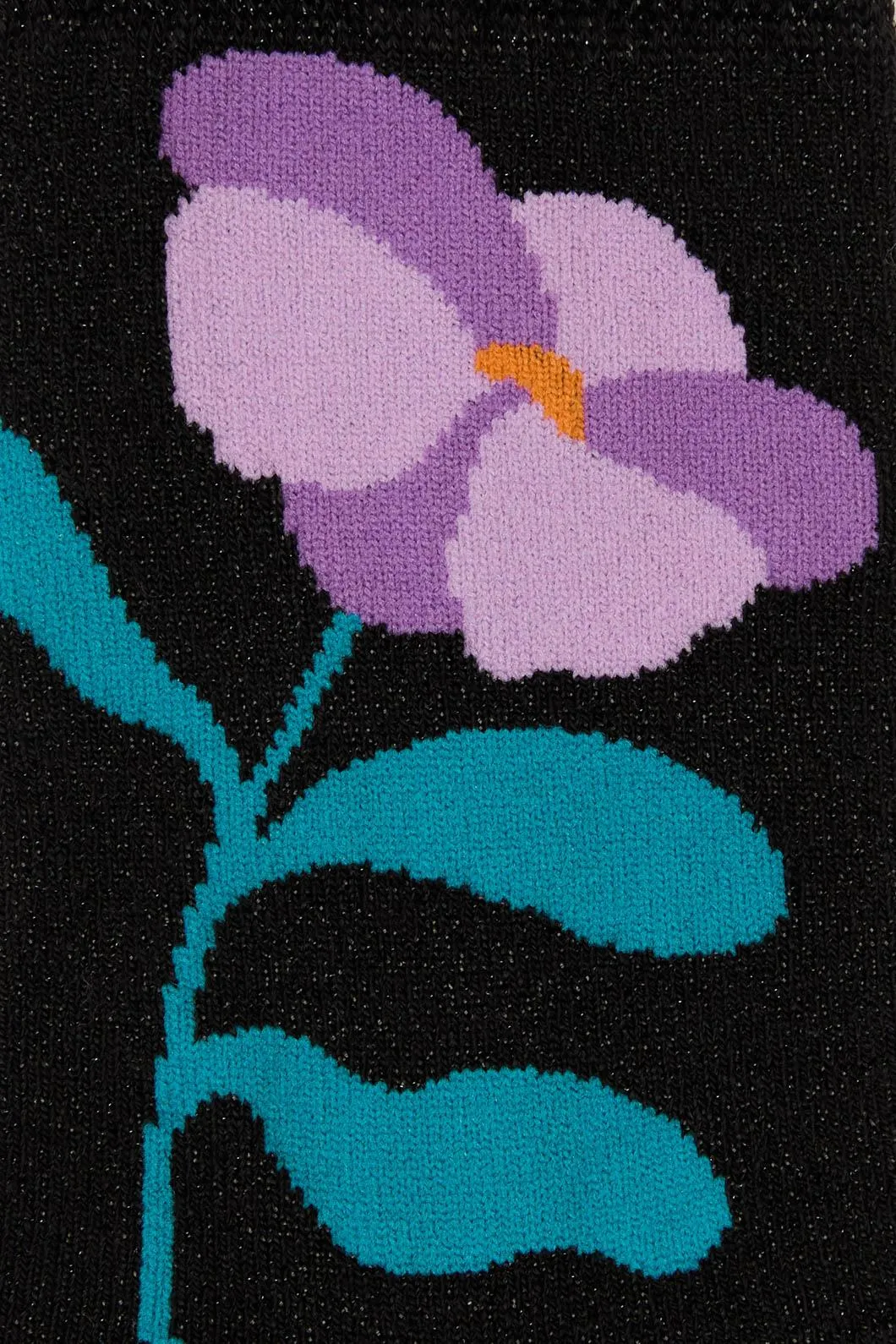Black Leafy Lesson Sock