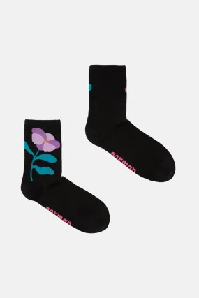 Black Leafy Lesson Sock