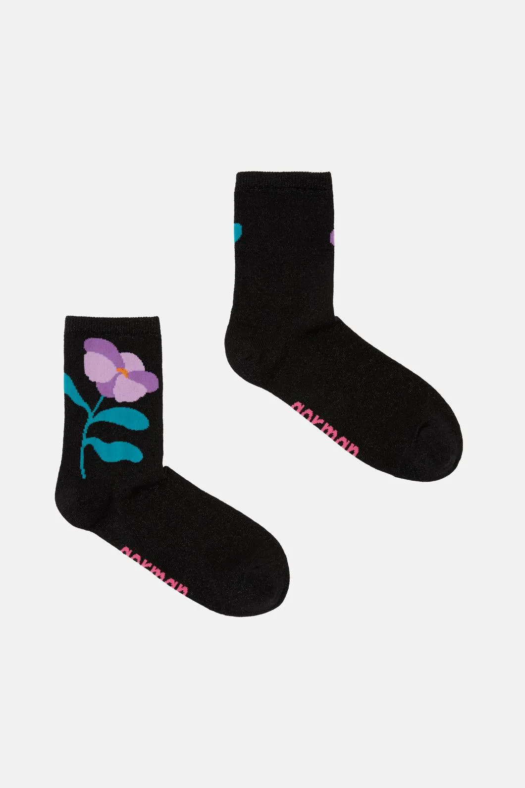 Black Leafy Lesson Sock