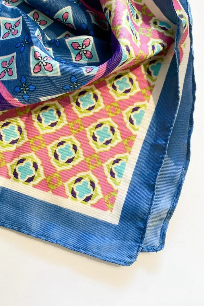 BLUE PEACOCK FLORAL BANDANA