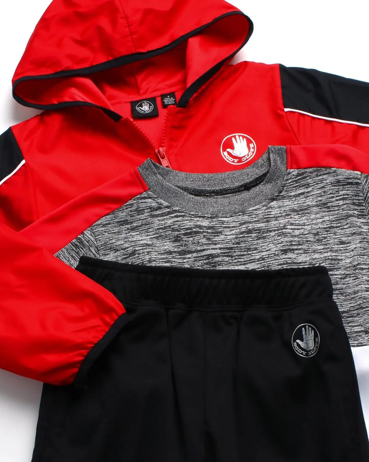 Body Glove Boys' Tracksuit Set - 3 Piece Windbreaker Jacket, Tricot Cargo Jogger Sweatpants, and Performance T-Shirt (2T-7)