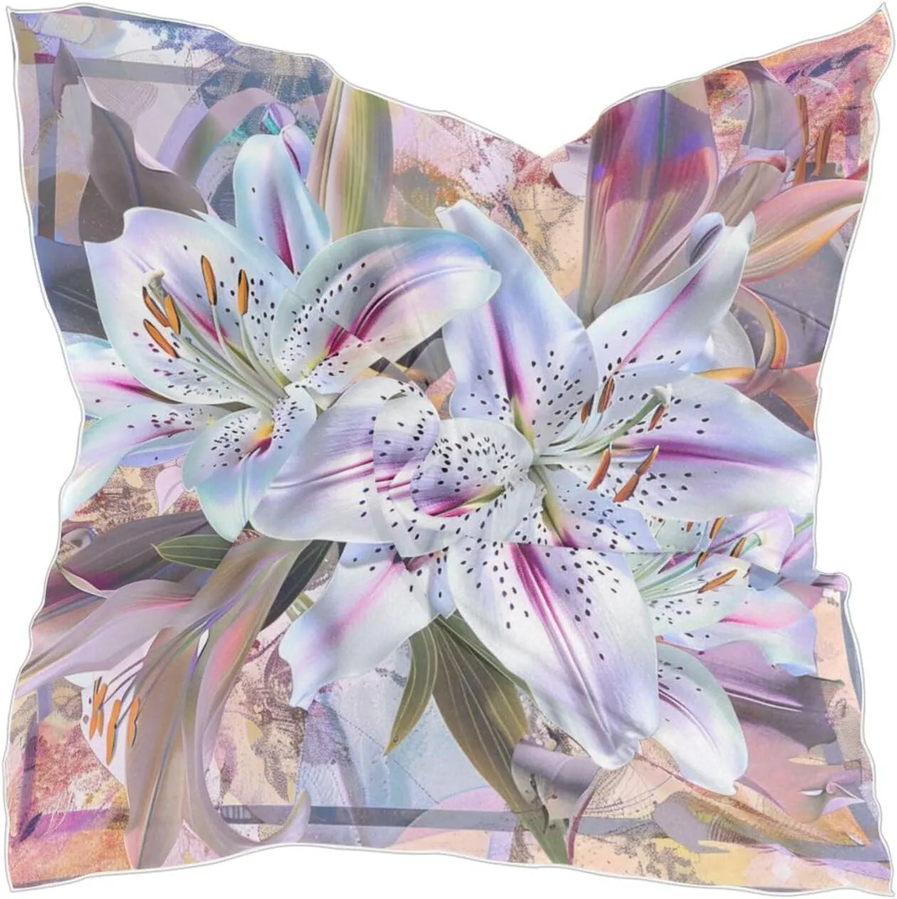 Boho Flower Floral Retro Bright square silk scarf neckerchief lightweight for men for christmas scarf bufandas para mujer para frio