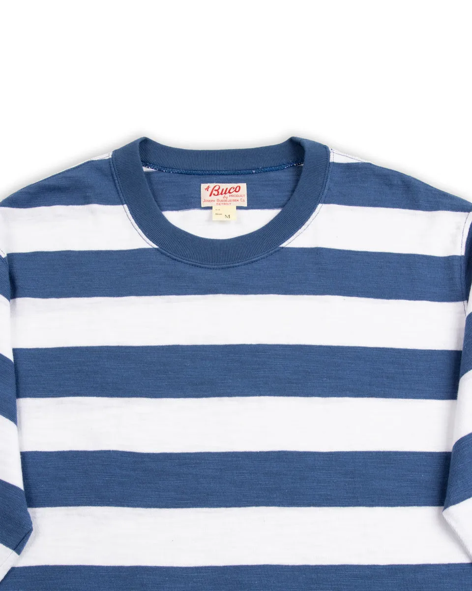 Buco Stripe L/S Tee - White/Blue