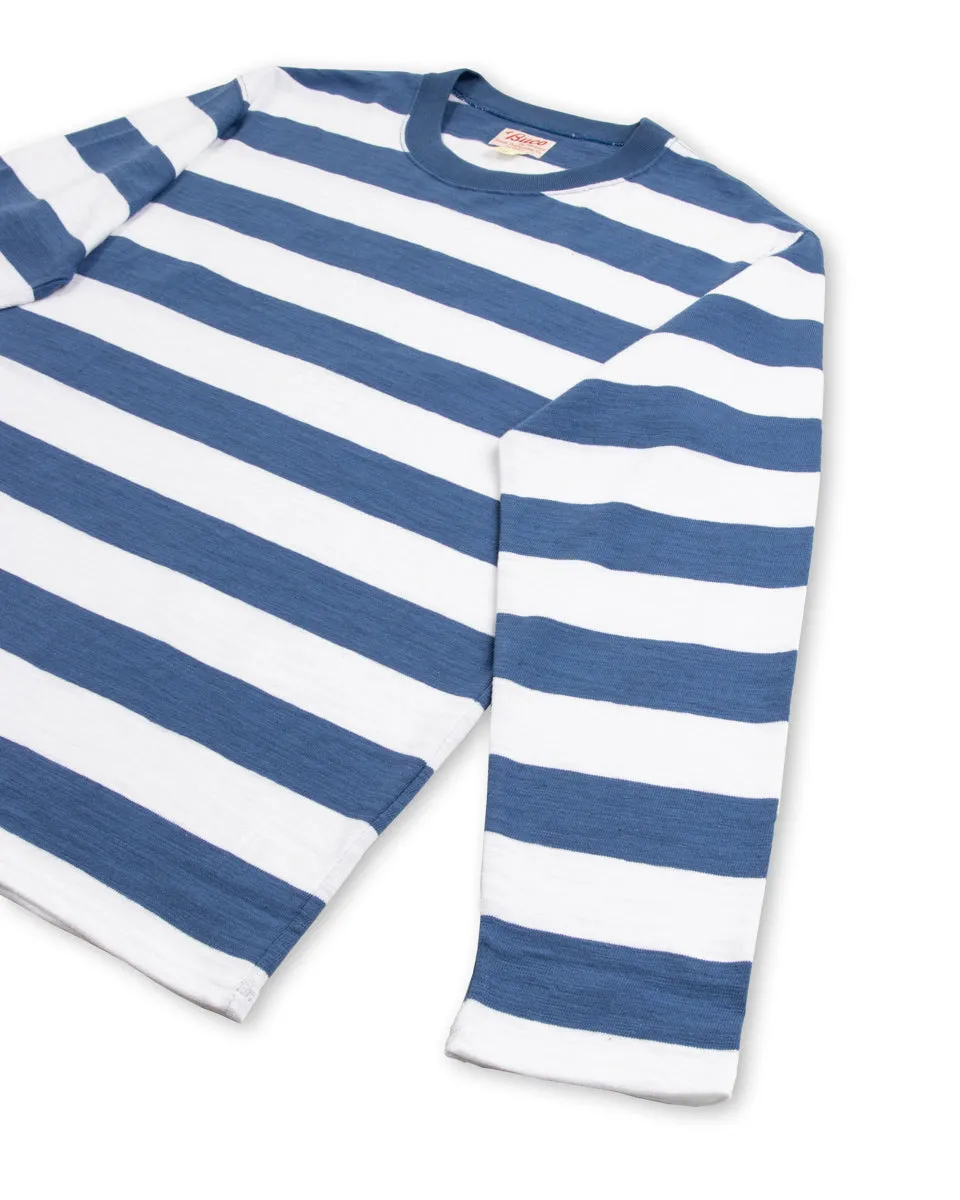 Buco Stripe L/S Tee - White/Blue