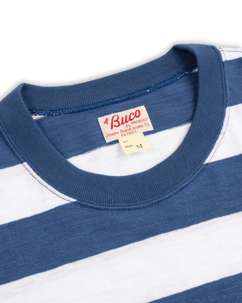 Buco Stripe L/S Tee - White/Blue