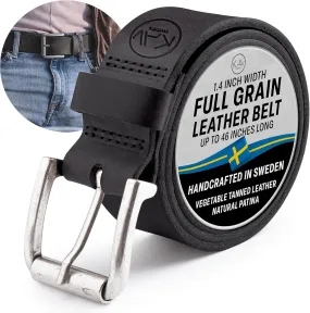 Calister leather belt for men - Handmade mens leather belt - 1.57 Wide, Italian Full Grain Leather