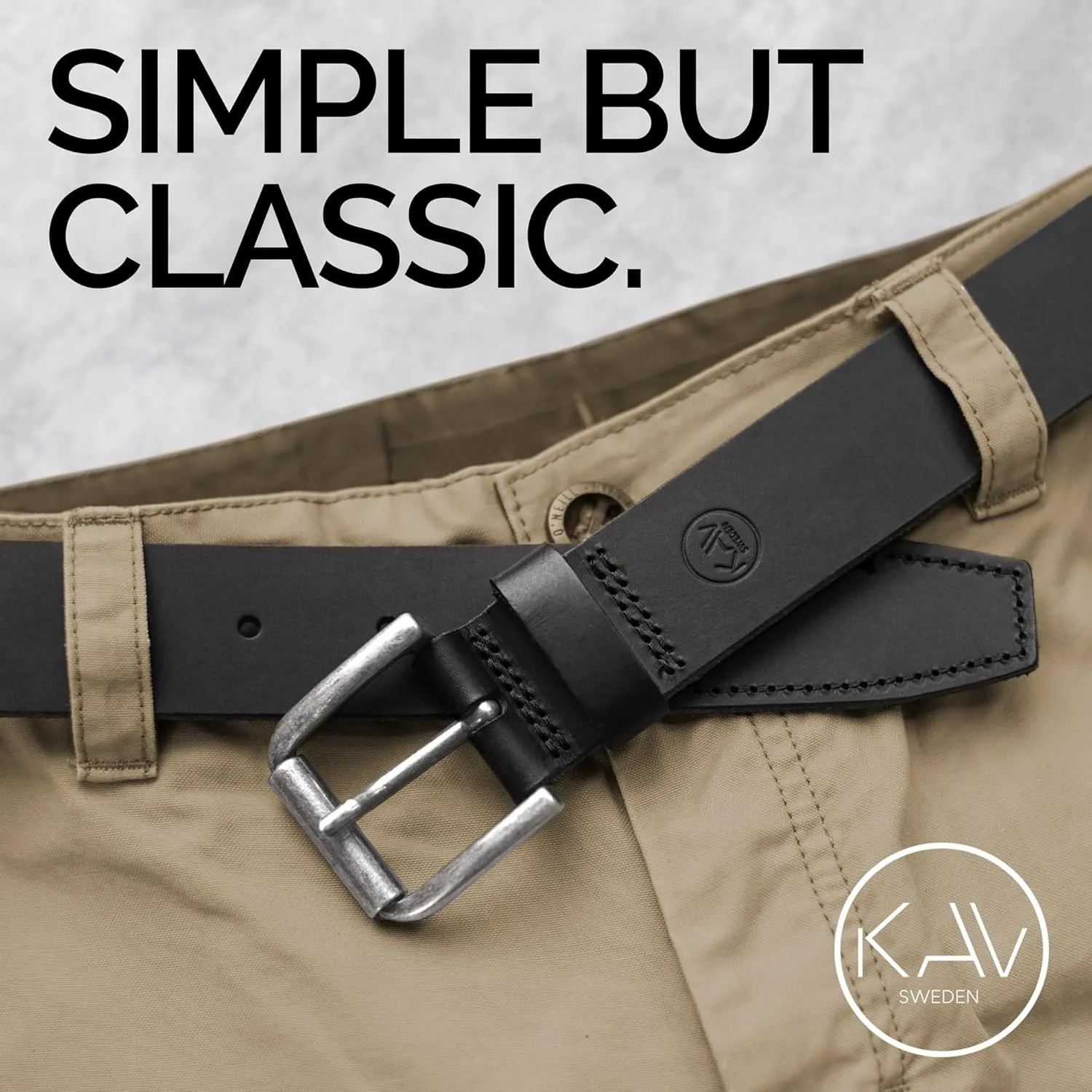 Calister leather belt for men - Handmade mens leather belt - 1.57 Wide, Italian Full Grain Leather
