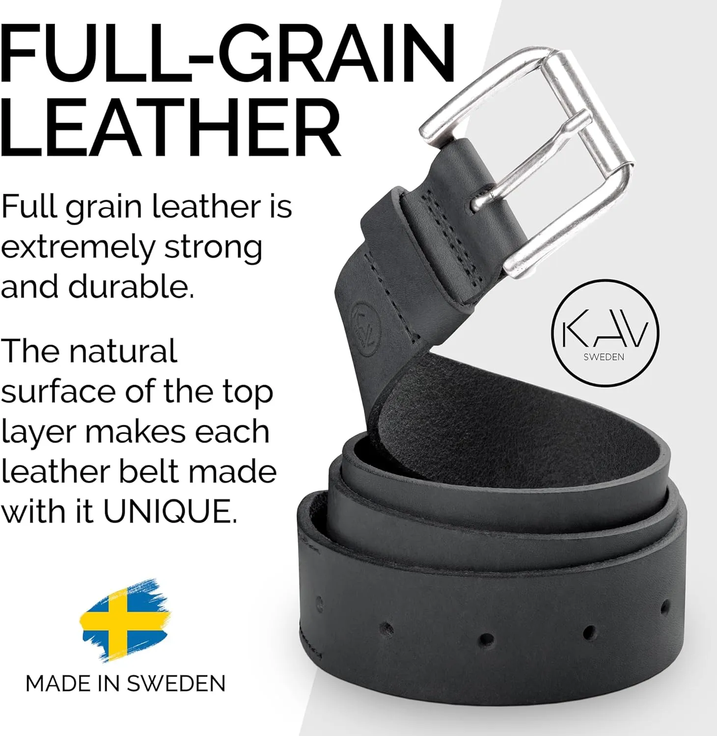 Calister leather belt for men - Handmade mens leather belt - 1.57 Wide, Italian Full Grain Leather
