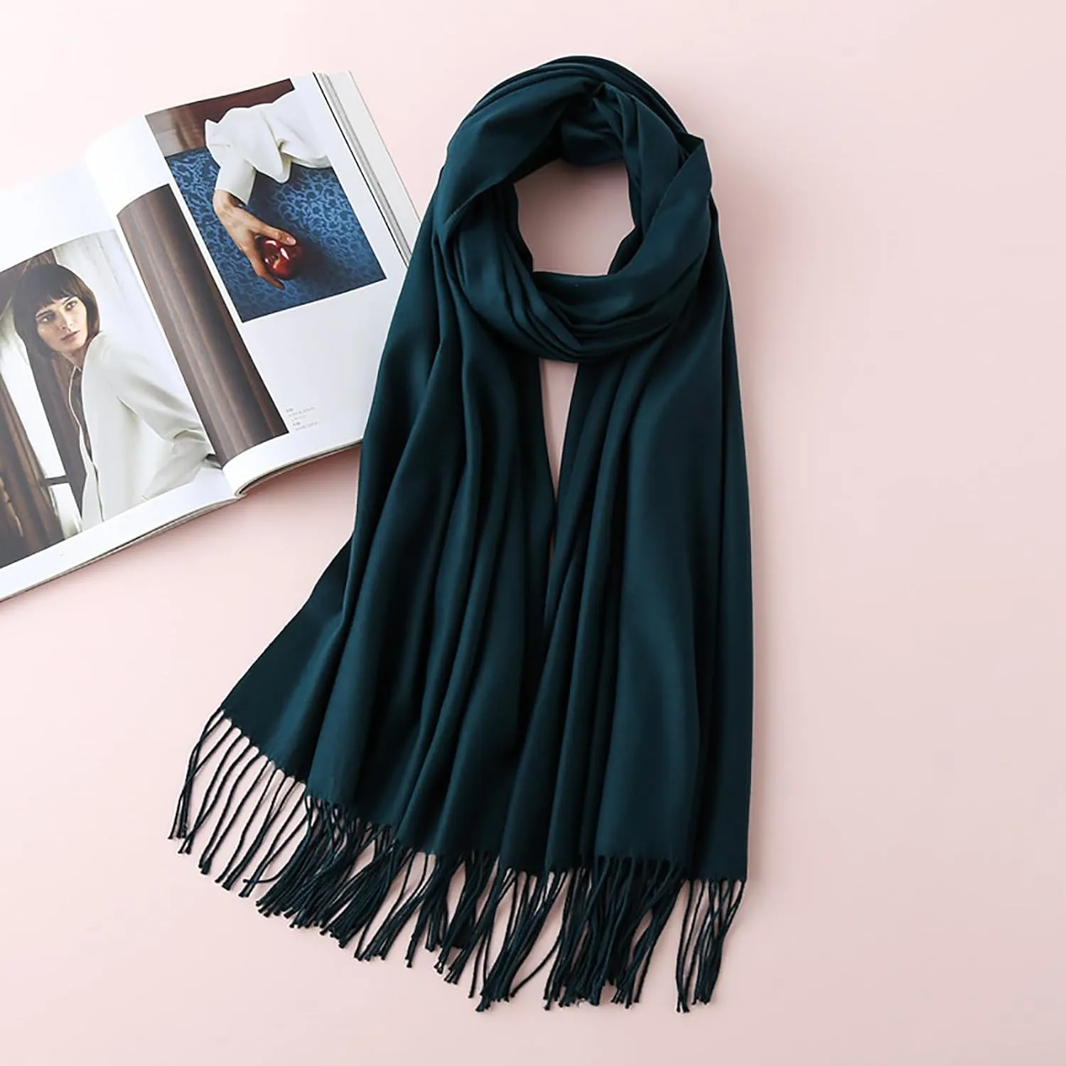 Cashmere Wool Shawl Scarf,Winter Thick Super Soft Pashminas Shawl Wrap Fall Winter Elegant Scarf
