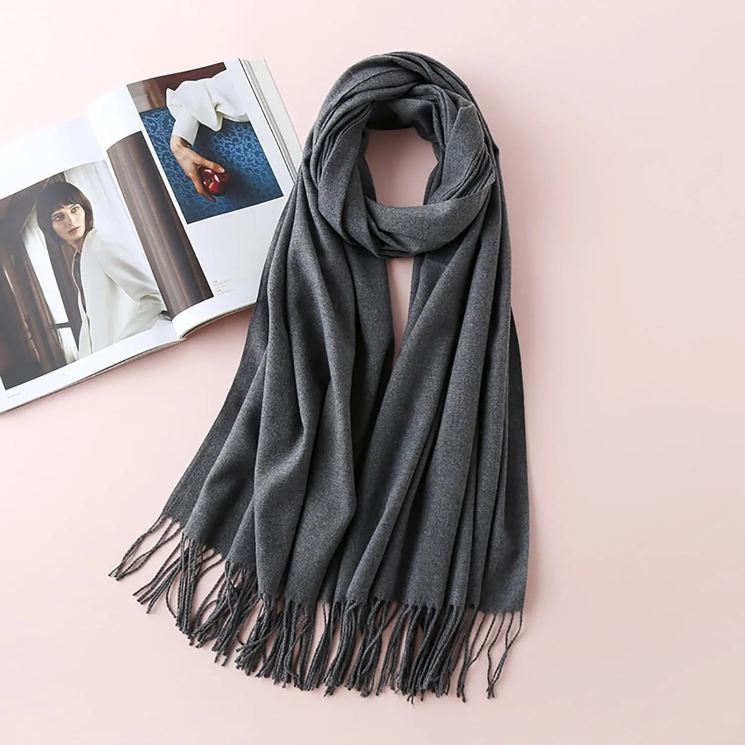 Cashmere Wool Shawl Scarf,Winter Thick Super Soft Pashminas Shawl Wrap Fall Winter Elegant Scarf