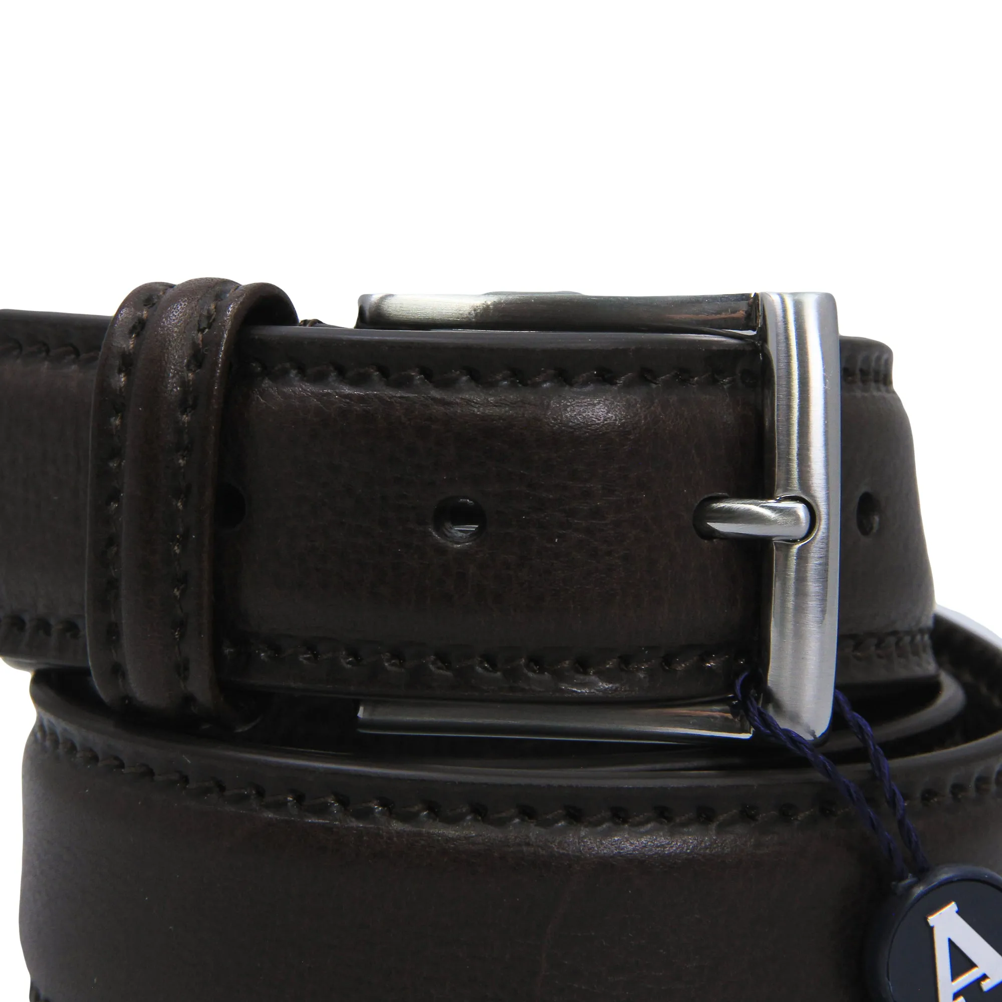 Chocolate Brown Soft Tumbled Leather Belt - Anderson's