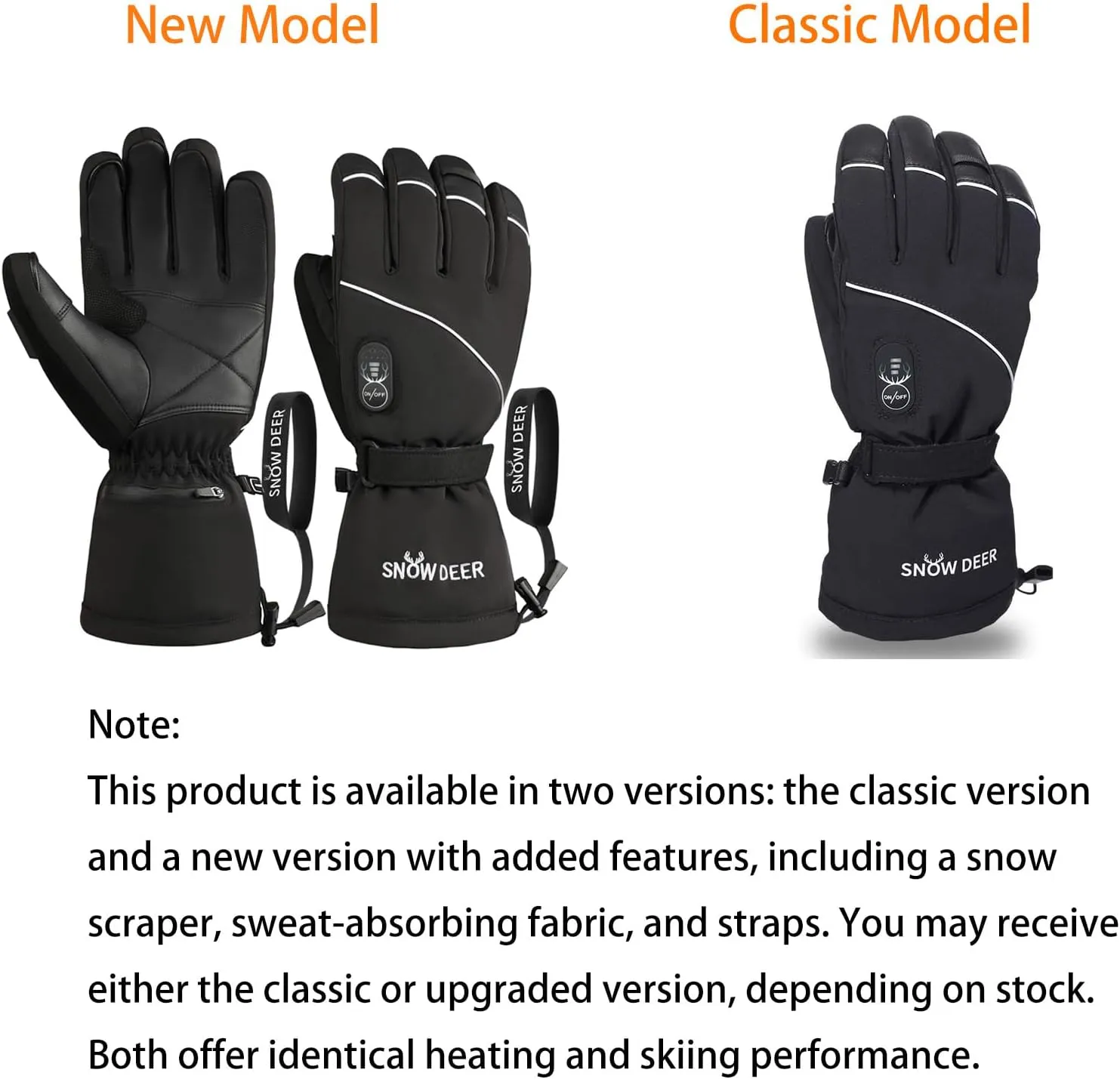 Electric Heated Gloves, Waterproof & Windproof Ski Gloves with Rechargeable Battery & Touchscreen - Three Heat Settings for Cold Weather Snowboarding