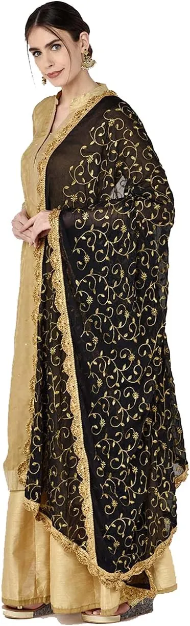 Embroidery Shawl/Fancy Scarf/Fancy Shawl/Evening Shawl/Shawl/Beaded Shawl/Scarf Black