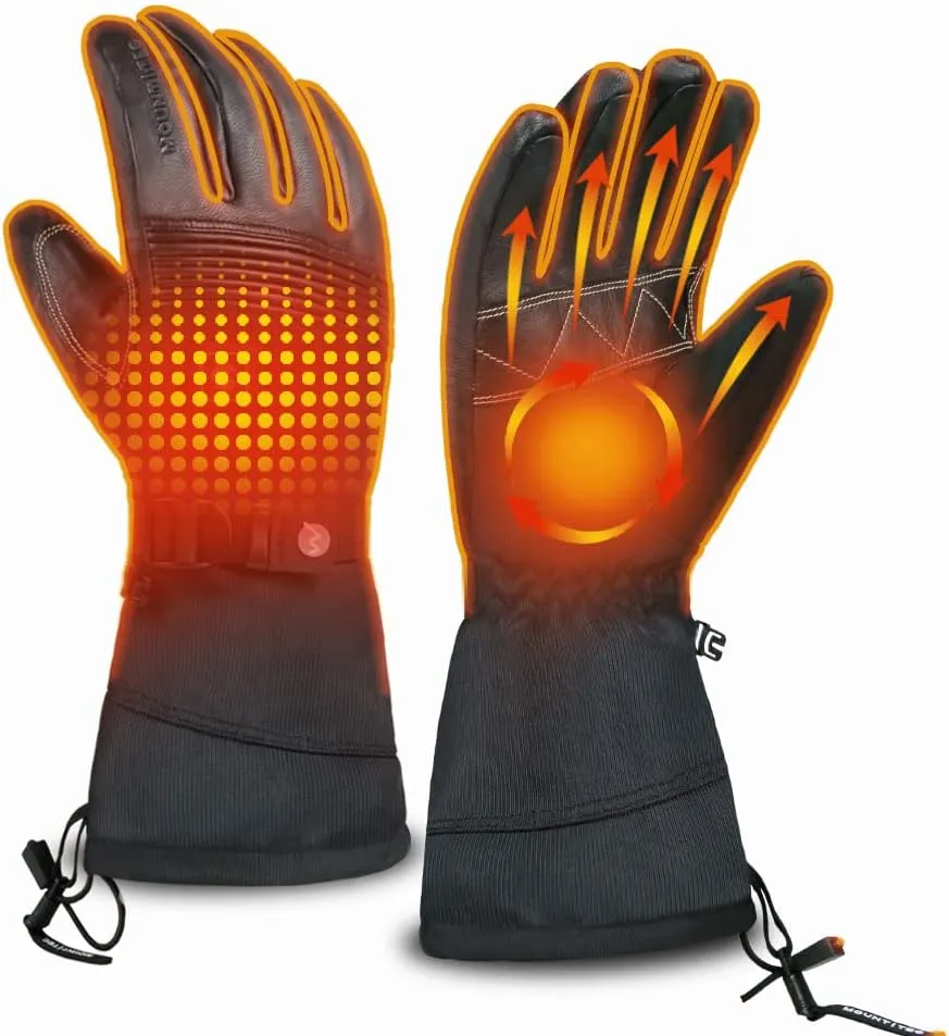 Explorer 4 Unisex Battery Heated Gloves Waterproof Touch Screen Skiing Snowboarding Hiking Gloves for Men Women
