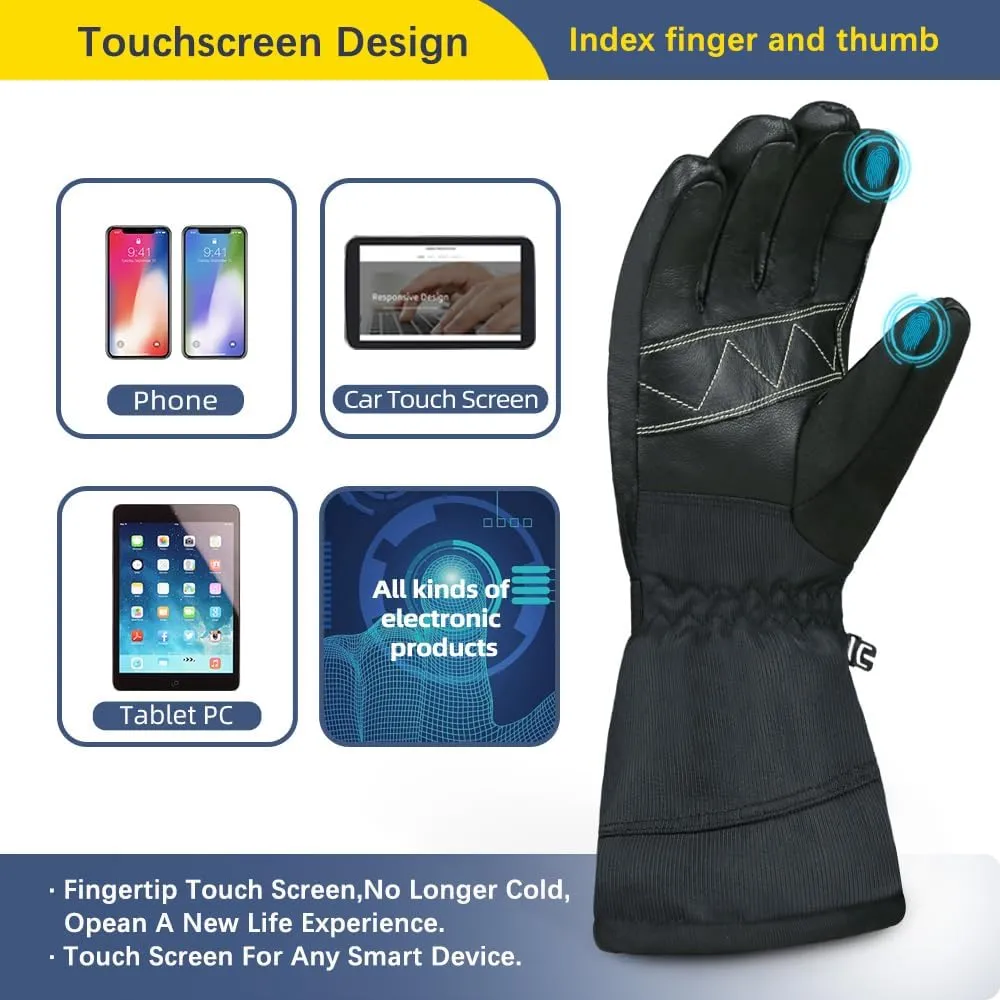 Explorer 4 Unisex Battery Heated Gloves Waterproof Touch Screen Skiing Snowboarding Hiking Gloves for Men Women