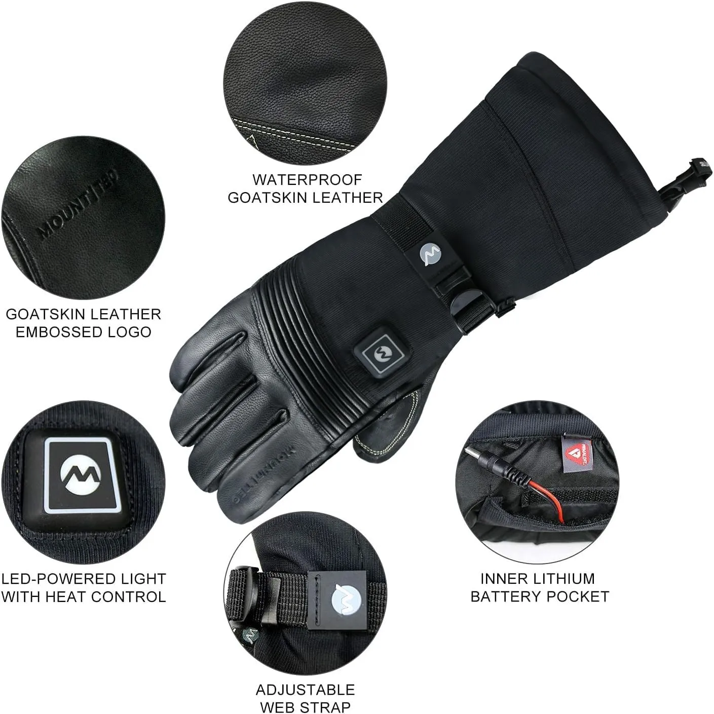Explorer 4 Unisex Battery Heated Gloves Waterproof Touch Screen Skiing Snowboarding Hiking Gloves for Men Women
