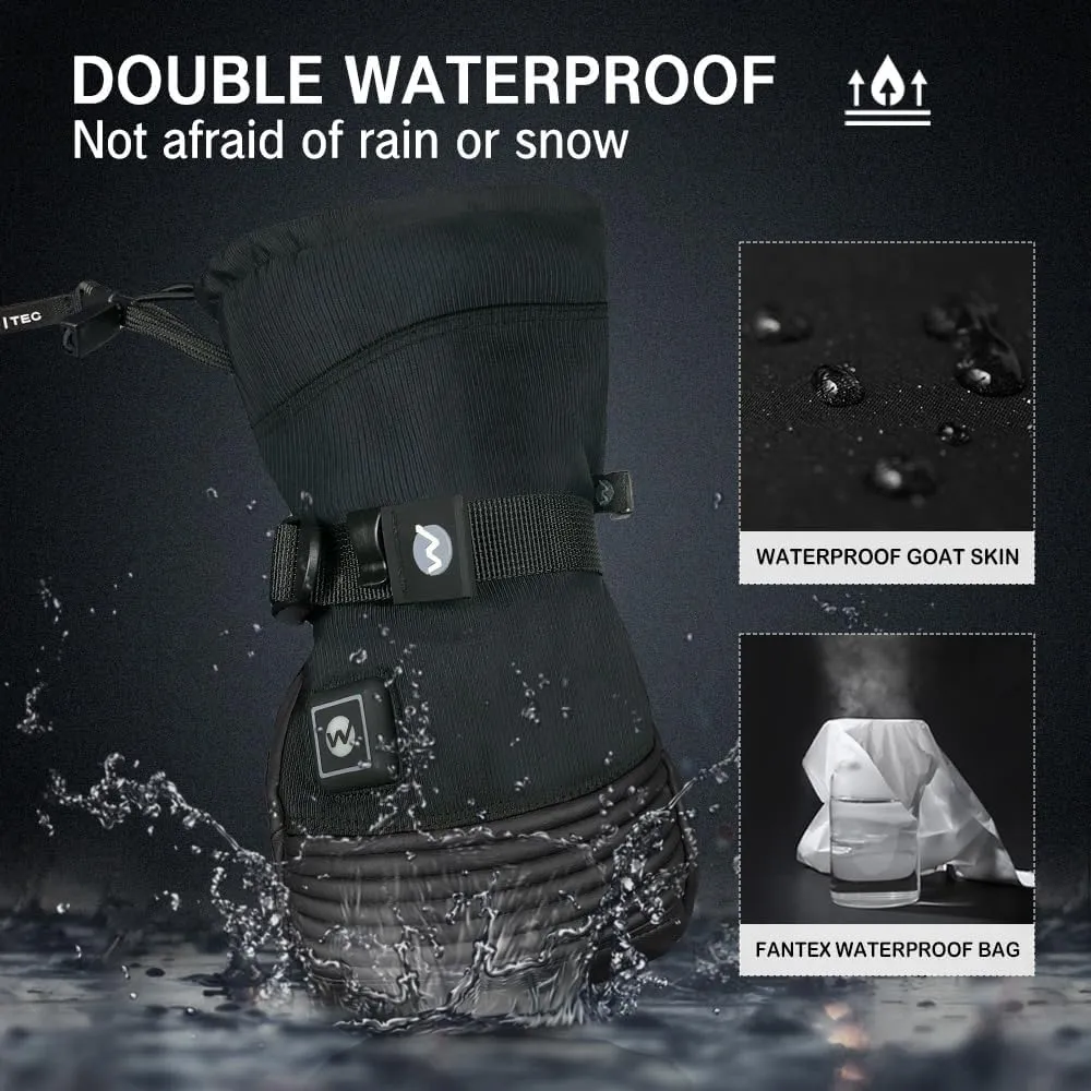 Explorer 4 Unisex Battery Heated Gloves Waterproof Touch Screen Skiing Snowboarding Hiking Gloves for Men Women