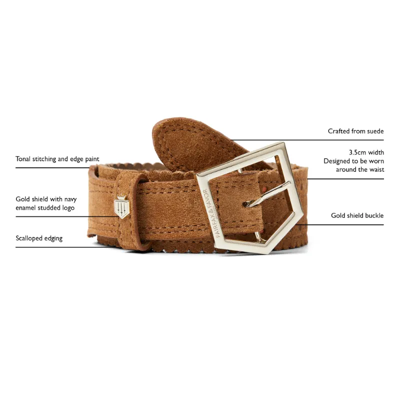 Fairfax & Favor Regina Ladies Suede Belt - Tan
