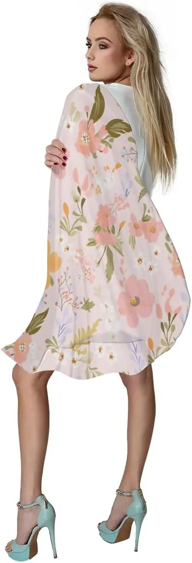 Fashion Head Scarf Lightweight Silk Feeling Shawls and Wraps Patterned Floral Print Large Silk Scarf for Women
