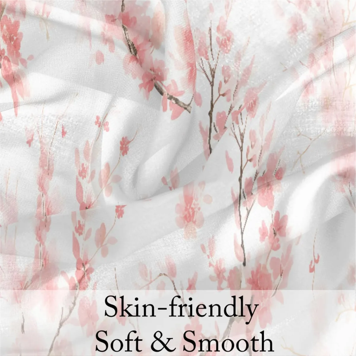 Fashion Head Scarf Lightweight Silk Feeling Shawls and Wraps Patterned Floral Print Large Silk Scarf for Women