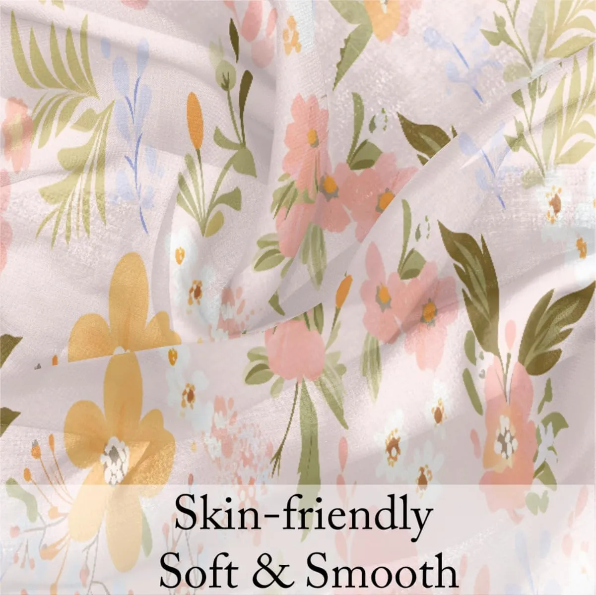 Fashion Head Scarf Lightweight Silk Feeling Shawls and Wraps Patterned Floral Print Large Silk Scarf for Women