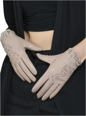 FIORETTO Womens Genuine Leather Driving Gloves Touchscreen Unlined Sheepskin Ladies Driving Gloves Thin W160020