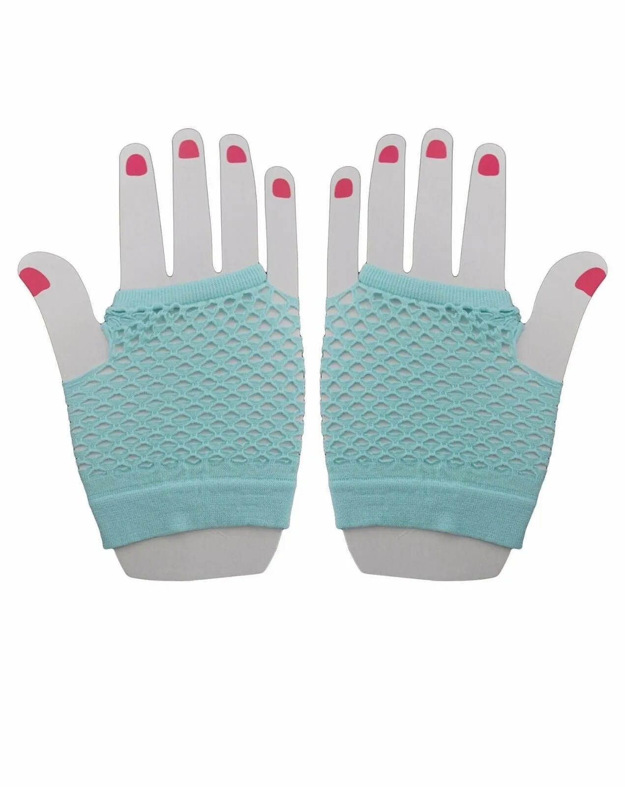 Fishnet Gloves Fingerless Womens Costume Party 70S 80S Fluro Neon Party Dance
