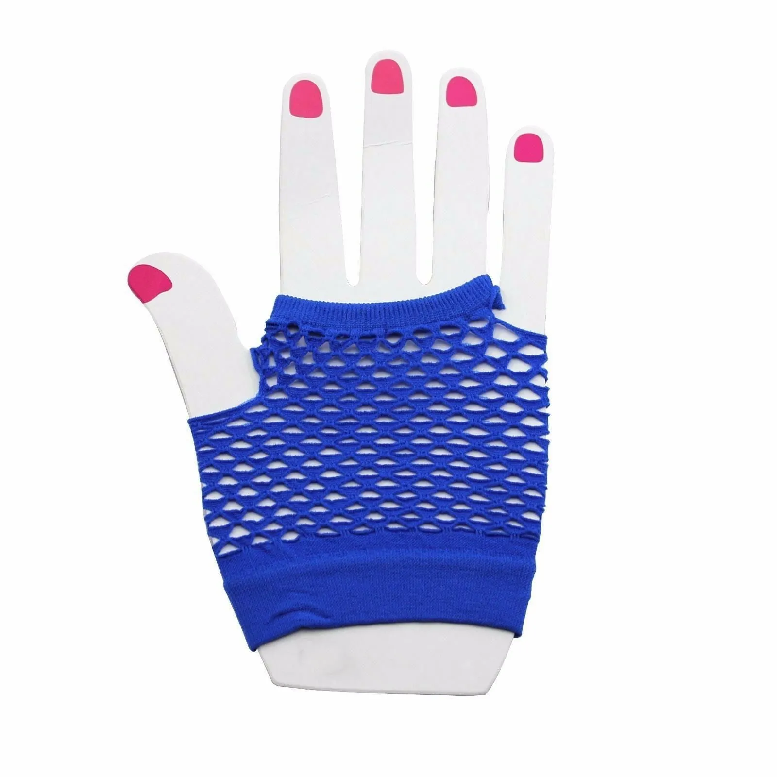 Fishnet Gloves Fingerless Womens Costume Party 70S 80S Fluro Neon Party Dance