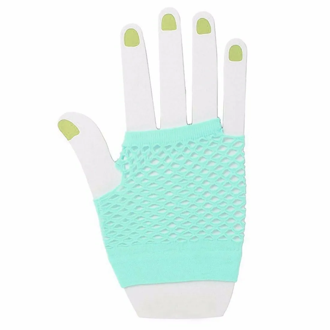 Fishnet Gloves Fingerless Womens Costume Party 70S 80S Fluro Neon Party Dance