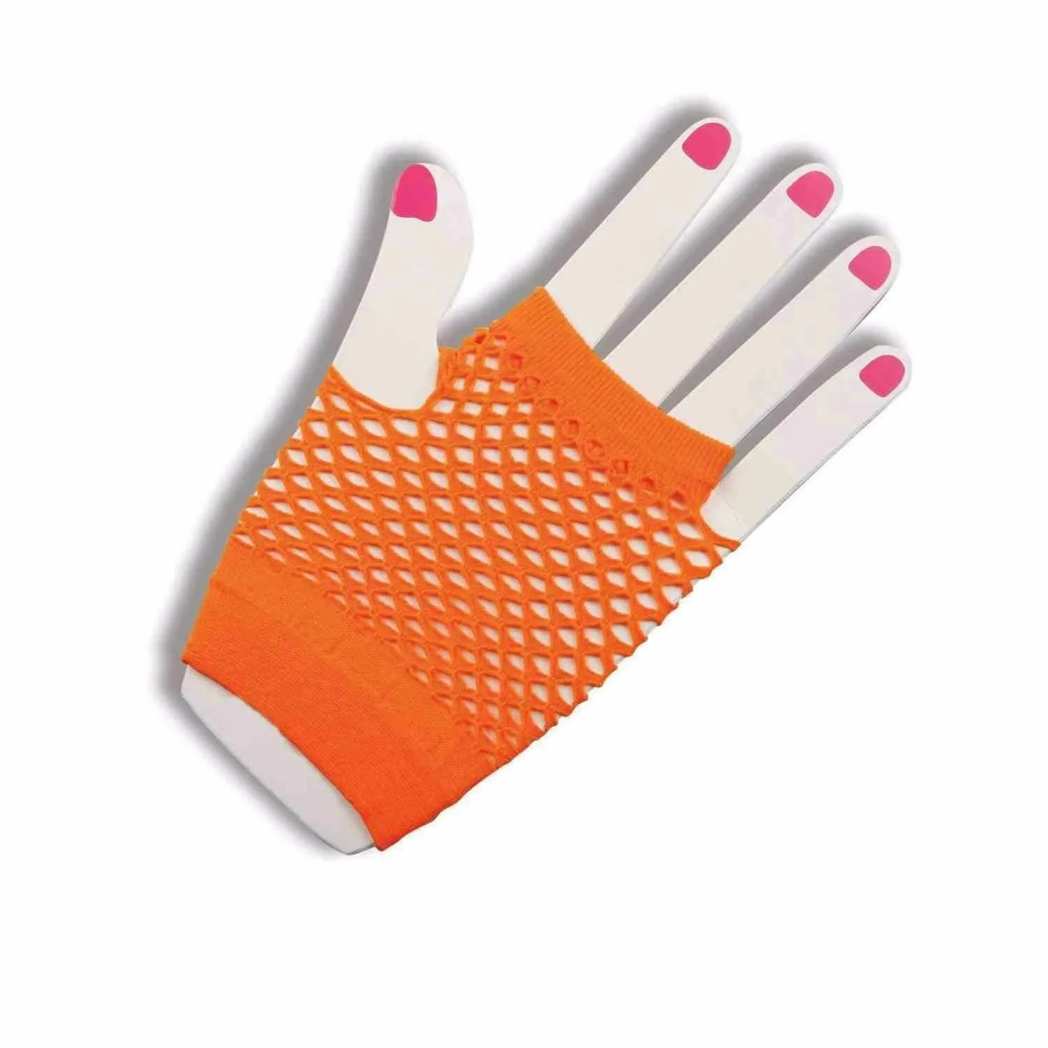 Fishnet Gloves Fingerless Womens Costume Party 70S 80S Fluro Neon Party Dance