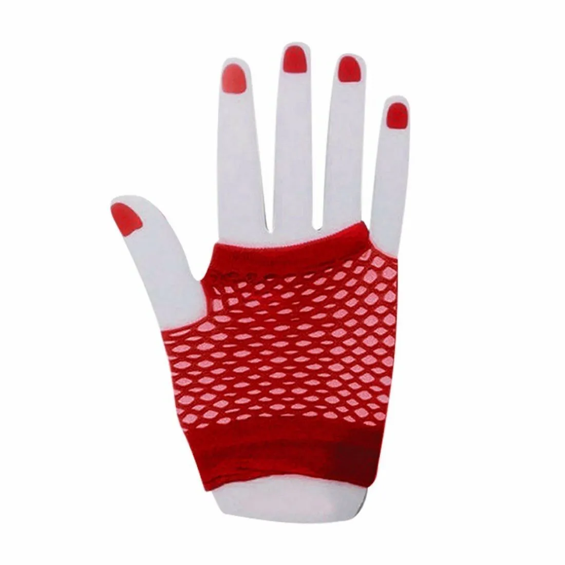 Fishnet Gloves Fingerless Womens Costume Party 70S 80S Fluro Neon Party Dance