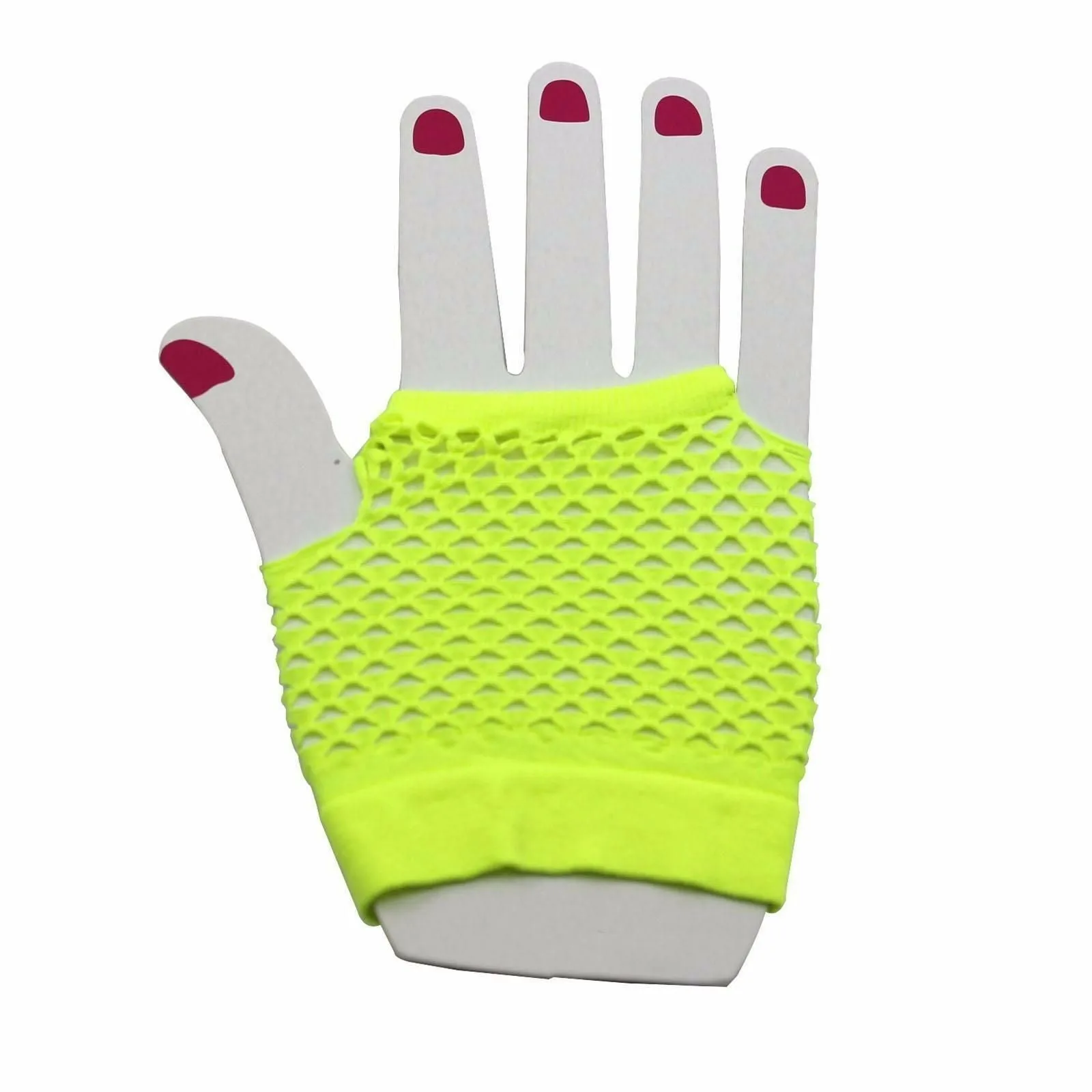 Fishnet Gloves Fingerless Womens Costume Party 70S 80S Fluro Neon Party Dance