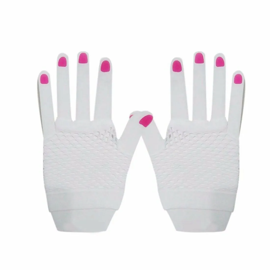 Fishnet Gloves Fingerless Womens Costume Party 70S 80S Fluro Neon Party Dance