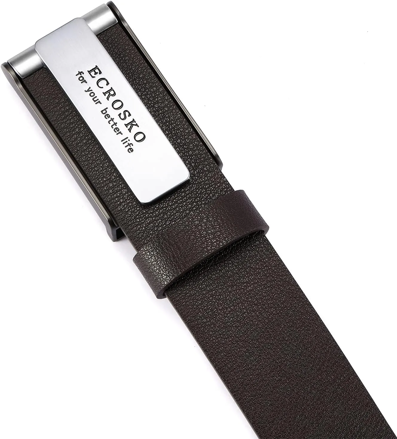 Genuine Leather Dress Belts For Men, Men Belts for Jeans Casual Dress Work Business with Metal Buckle