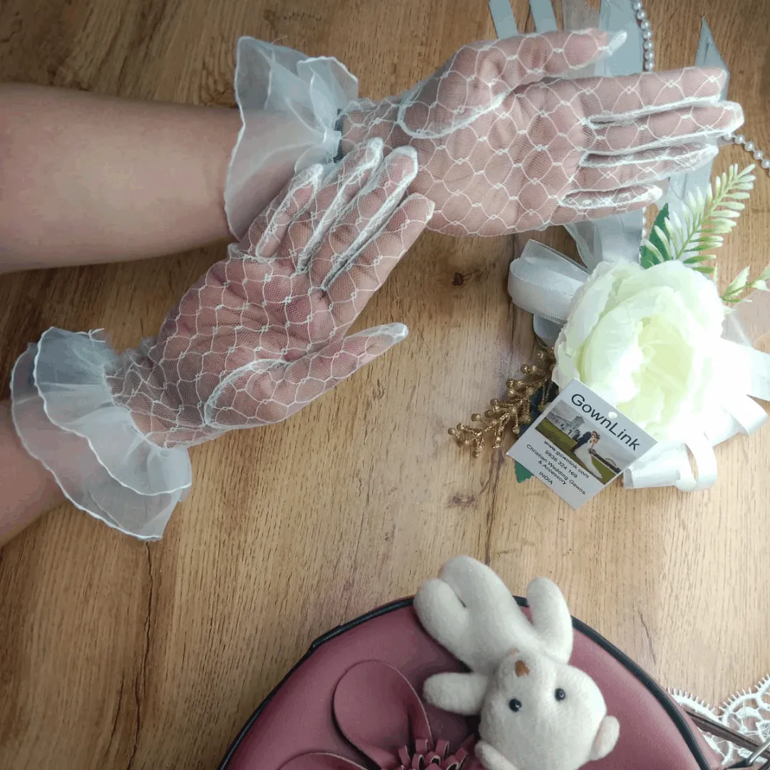 GownLink's  Classic Elegance Bridal gloves for Christian & Catholic Wedding G28