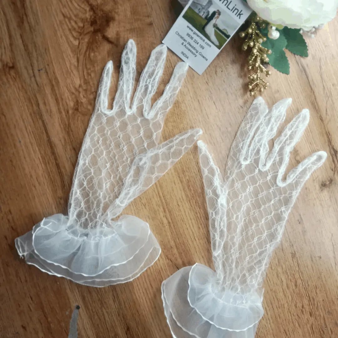 GownLink's  Classic Elegance Bridal gloves for Christian & Catholic Wedding G28