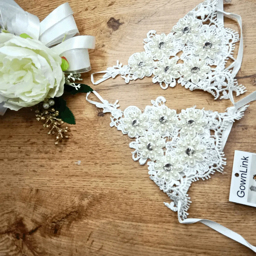 GownLink's Divine Pearl weave Timeless Elegance in Bridal Gloves G21