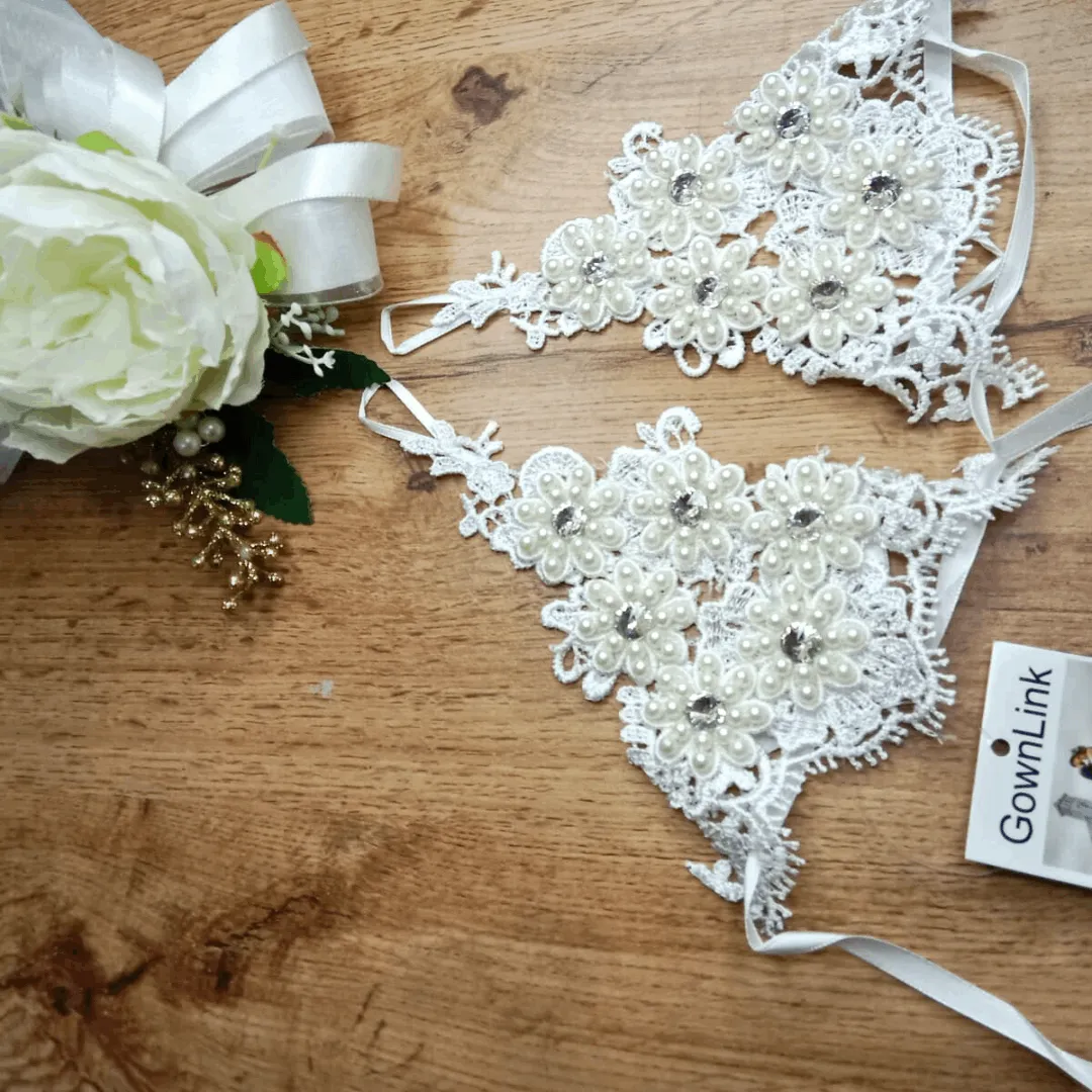 GownLink's Divine Pearl weave Timeless Elegance in Bridal Gloves G21