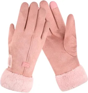 Heated Gloves for Women, Electric Gloves Heating Mittens Velvet Hand Warmer Winter Gloves Touchscreen Snow Gloves for Outdoor Skiing Walking