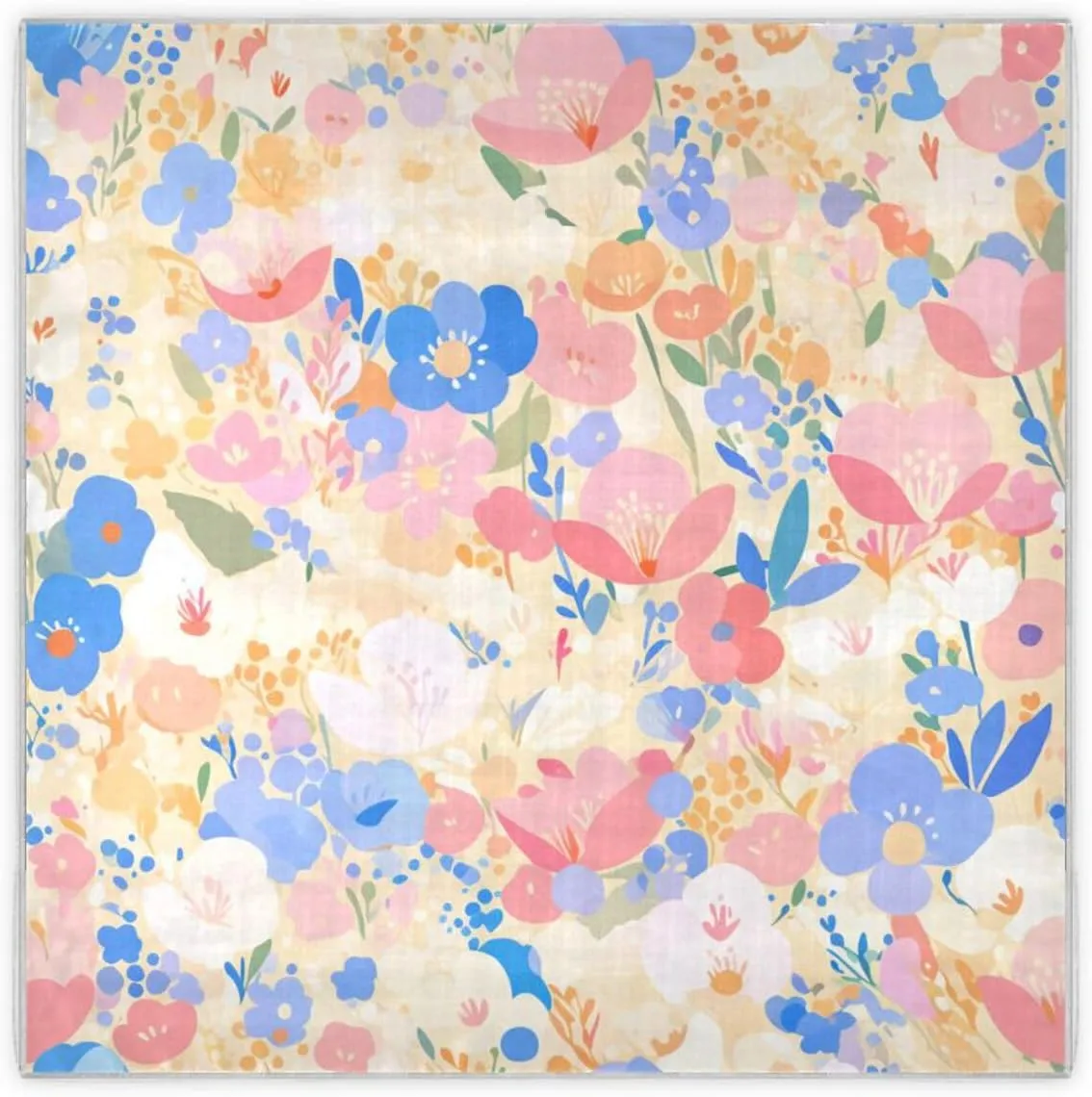KLL Pastel Pink Blue Floral Print Elegant silk scarf neckerchief elegant silk scarf for men for head bufanda para mujer elegante